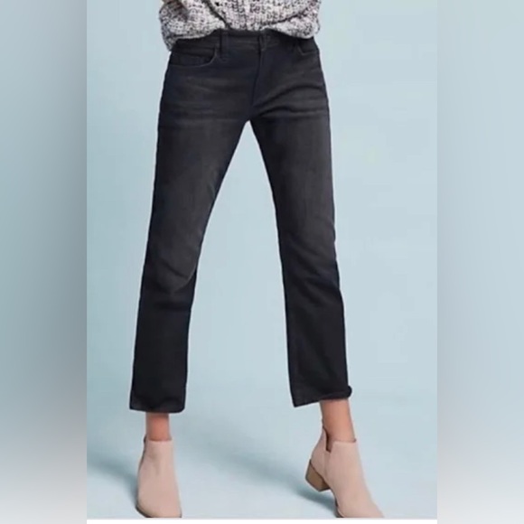 NWT Anthropologie Pilcro + the Letterpress Slim Straight Black Jeans 24 - Picture 1 of 6